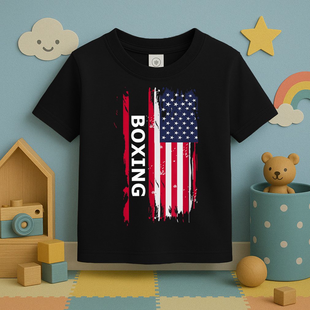 Patriotic Boxing USA Flag Apparel Toddler T-Shirt
