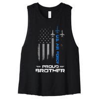 Proud Brother U.S. A.I.R F.O.R.C.E Stars Women's Racerback Cropped Tank