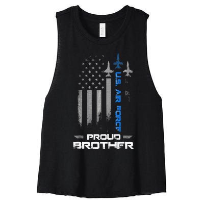 Proud Brother U.S. A.I.R F.O.R.C.E Stars Women's Racerback Cropped Tank