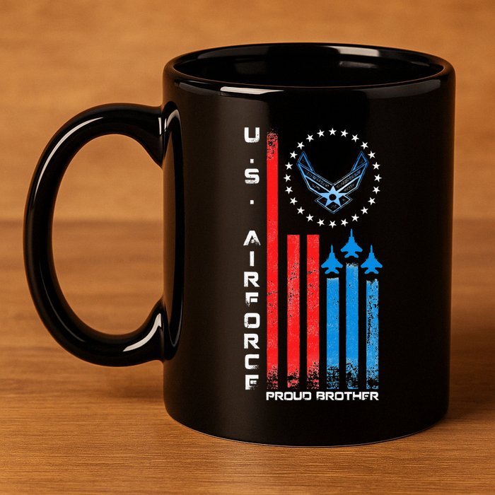 Proud Brother Usa Flag 11oz C Handle Ceramic Mug