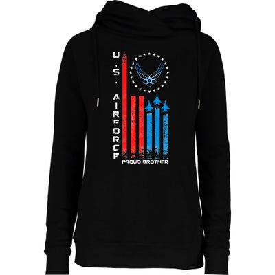 Proud Brother Usa Flag Womens Funnel Neck Pullover Hood