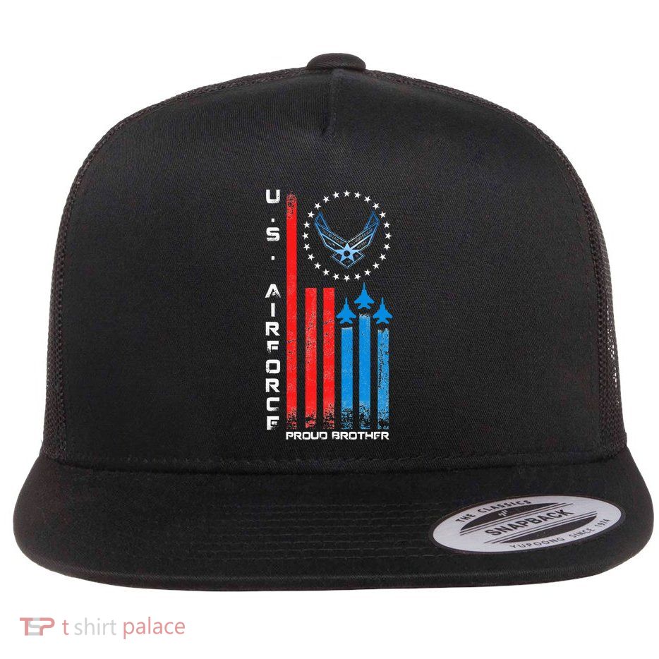 Proud Brother Usa Flag Flat Bill Trucker Hat