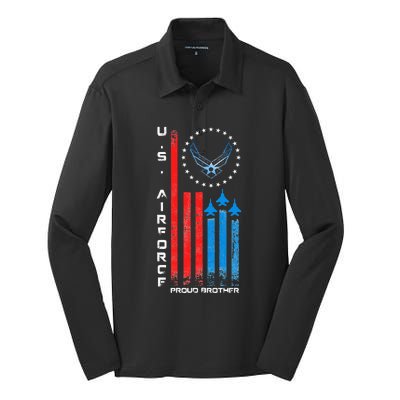 Proud Brother Usa Flag Silk Touch Performance Long Sleeve Polo