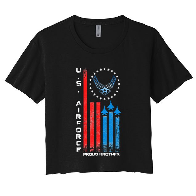 Proud Brother Usa Flag Crop Top