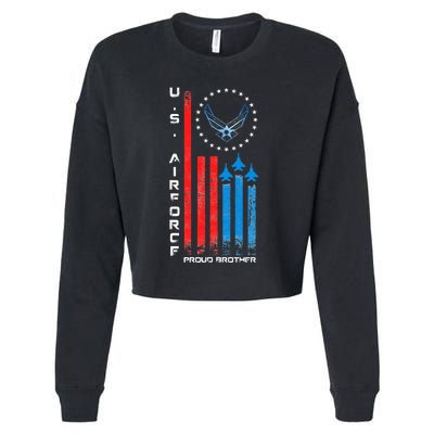 Proud Brother Usa Flag Cropped Pullover Crew