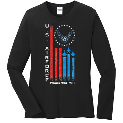 Proud Brother Usa Flag Ladies Long Sleeve Shirt