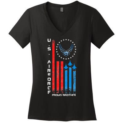 Proud Brother Usa Flag Women's V-Neck T-Shirt