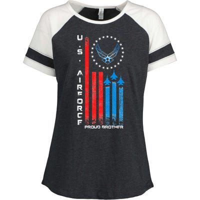 Proud Brother Usa Flag Enza Ladies Jersey Colorblock Tee