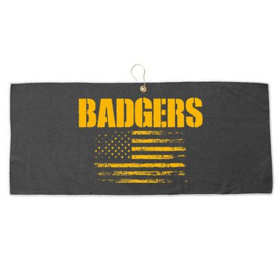 Prescott Badgers Usa Flag Pride Large Microfiber Waffle Golf Towel