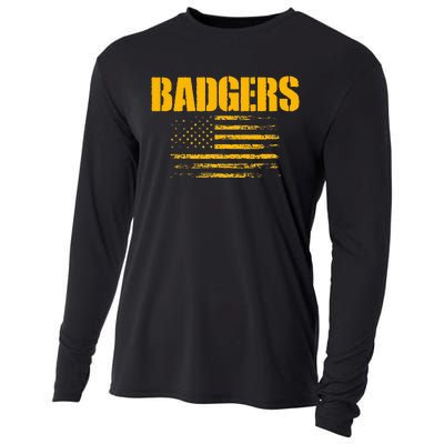 Prescott Badgers Usa Flag Pride Cooling Performance Long Sleeve Crew