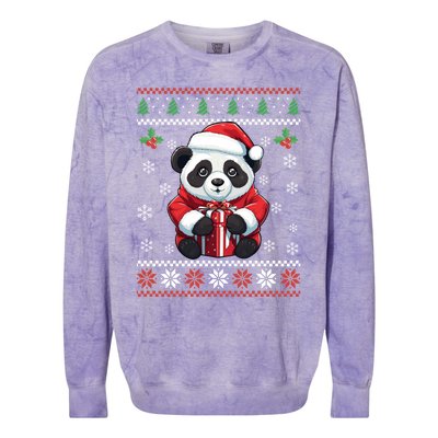 Panda Bear Ugly Christmas Sweater Xmas For Adults Cool Gift Colorblast Crewneck Sweatshirt