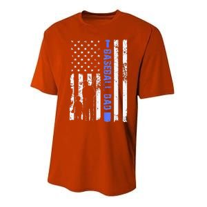 Proud Baseball US Dad American Flag Sports Performance Sprint T-Shirt