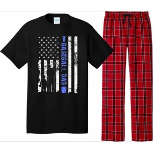 Proud Baseball US Dad American Flag Sports Pajama Set