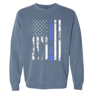 Proud Baseball US Dad American Flag Sports Garment-Dyed Sweatshirt