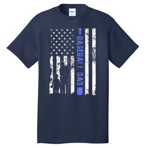 Proud Baseball US Dad American Flag Sports Tall T-Shirt