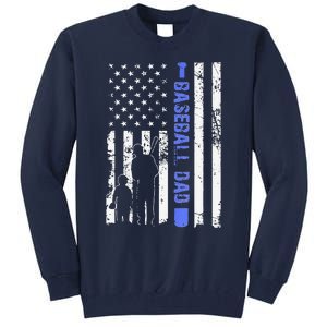 Proud Baseball US Dad American Flag Sports Tall Sweatshirt