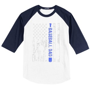 Proud Baseball US Dad American Flag Sports Baseball Sleeve Shirt