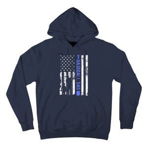 Proud Baseball US Dad American Flag Sports Tall Hoodie