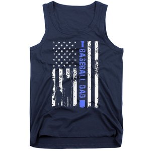 Proud Baseball US Dad American Flag Sports Tank Top