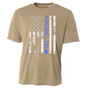 Proud Baseball US Dad American Flag Sports Cooling Performance Crew T-Shirt