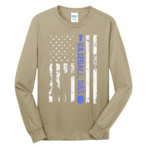 Proud Baseball US Dad American Flag Sports Tall Long Sleeve T-Shirt