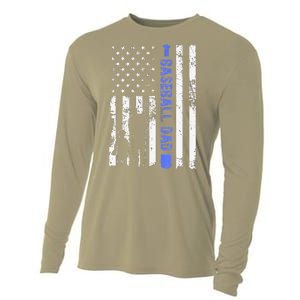 Proud Baseball US Dad American Flag Sports Cooling Performance Long Sleeve Crew