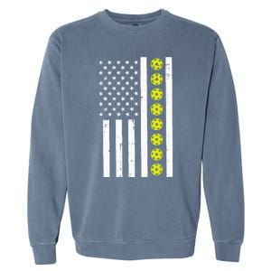 Pickle Ball Us Flag Pickleball Patriotic Boy Garment-Dyed Sweatshirt