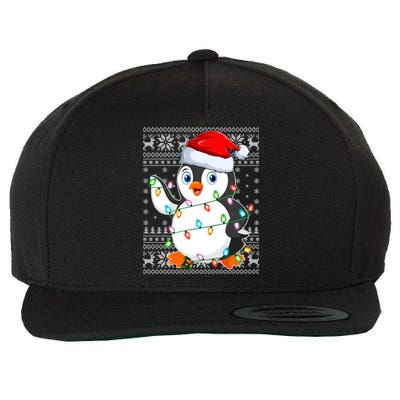 Penguin Bird Ugly Xmas Sweater Style Santa Penguin Christmas Cool Gift Wool Snapback Cap