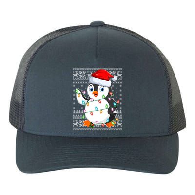 Penguin Bird Ugly Xmas Sweater Style Santa Penguin Christmas Cool Gift Yupoong Adult 5-Panel Trucker Hat