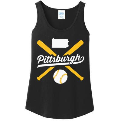 Pittsburgh Baseball Vintage Pennsylvania State Love City Drk Ladies Essential Tank