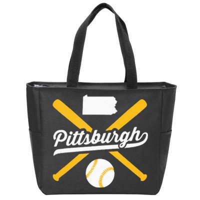 Pittsburgh Baseball Vintage Pennsylvania State Love City Drk Zip Tote Bag