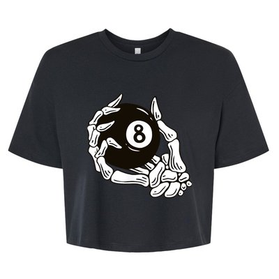 Pool billiards vintage 8 eight ball Bella+Canvas Jersey Crop Tee