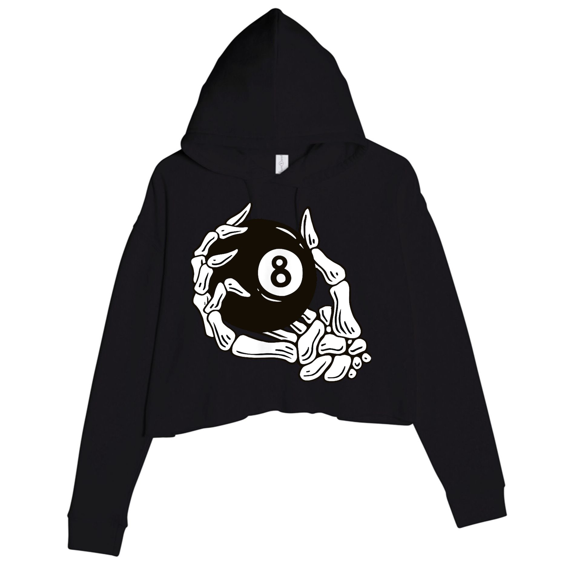 Pool billiards vintage 8 eight ball Crop Fleece Hoodie