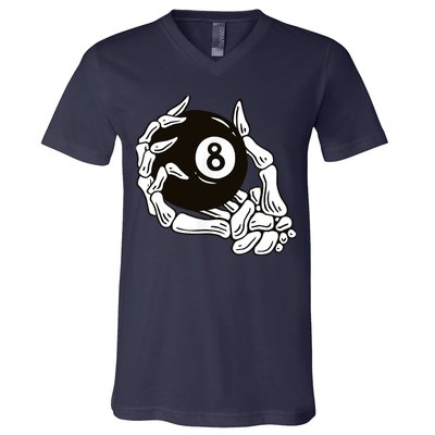 Pool billiards vintage 8 eight ball V-Neck T-Shirt