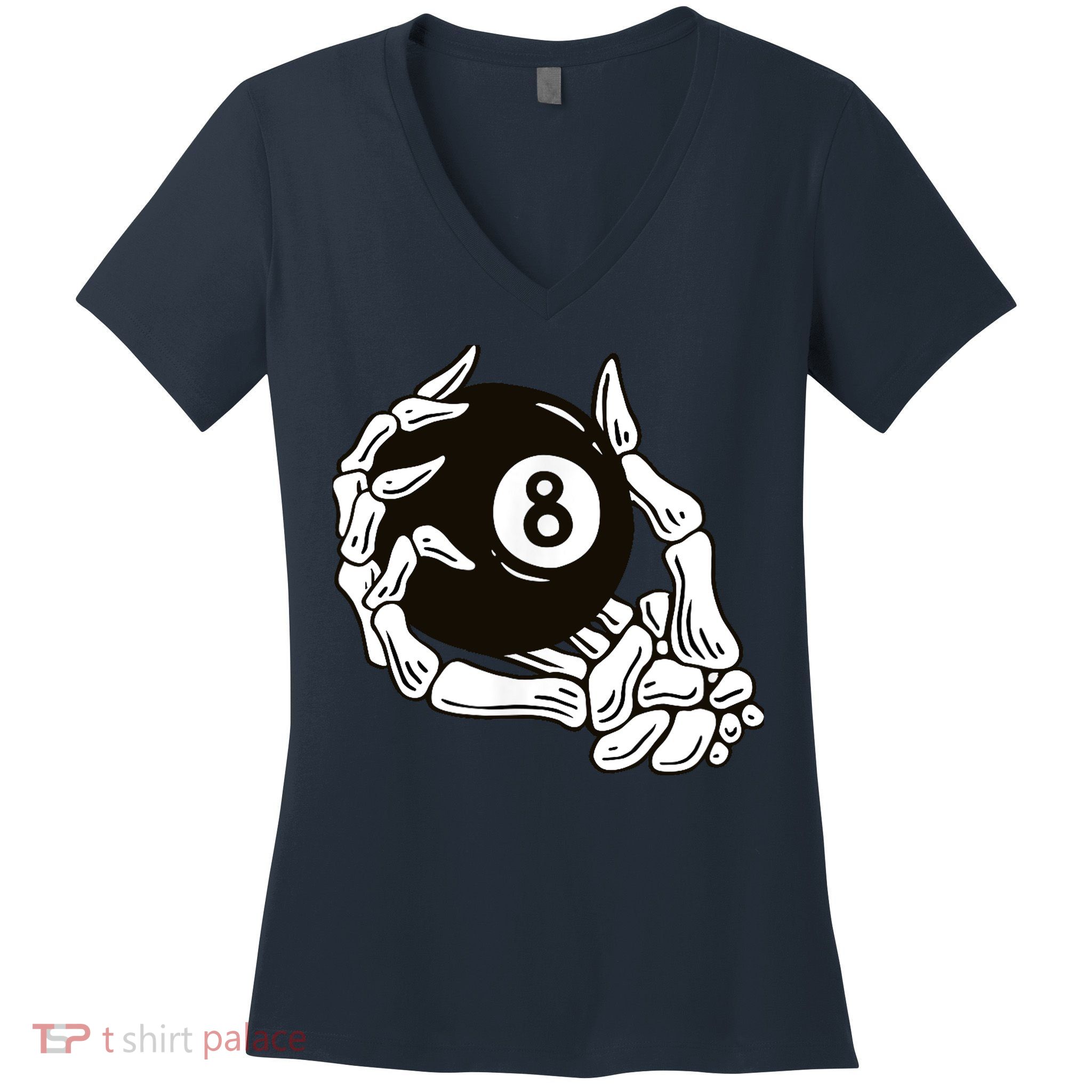 Pool billiards vintage 8 eight ball Women's V-Neck T-Shirt