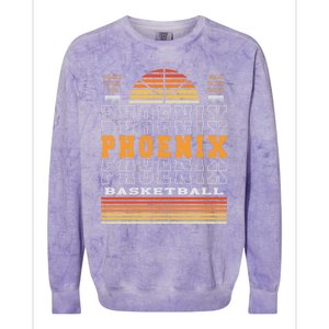 Phoenix Basketball Valley Oop City Arizona Retro Sunset Colorblast Crewneck Sweatshirt