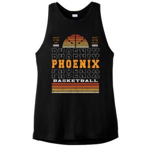 Phoenix Basketball Valley Oop City Arizona Retro Sunset Ladies PosiCharge Tri-Blend Wicking Tank