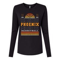 Phoenix Basketball Valley Oop City Arizona Retro Sunset Womens Cotton Relaxed Long Sleeve T-Shirt