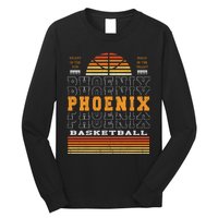 Phoenix Basketball Valley Oop City Arizona Retro Sunset Long Sleeve Shirt