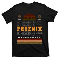 Phoenix Basketball Valley Oop City Arizona Retro Sunset T-Shirt