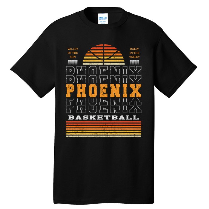 Phoenix Basketball Valley Oop City Arizona Retro Sunset Tall T-Shirt