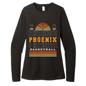 Phoenix Basketball Valley Oop City Arizona Retro Sunset Womens CVC Long Sleeve Shirt