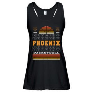 Phoenix Basketball Valley Oop City Arizona Retro Sunset Ladies Essential Flowy Tank