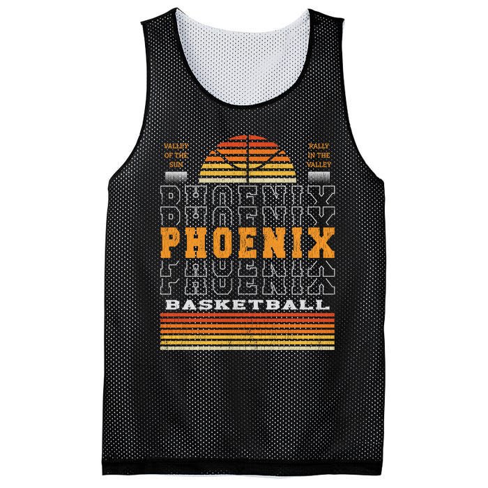 Phoenix Basketball Valley Oop City Arizona Retro Sunset Mesh Reversible Basketball Jersey Tank