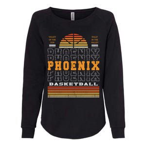 Phoenix Basketball Valley Oop City Arizona Retro Sunset Womens California Wash Sweatshirt