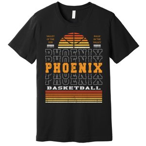 Phoenix Basketball Valley Oop City Arizona Retro Sunset Premium T-Shirt