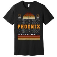 Phoenix Basketball Valley Oop City Arizona Retro Sunset Premium T-Shirt