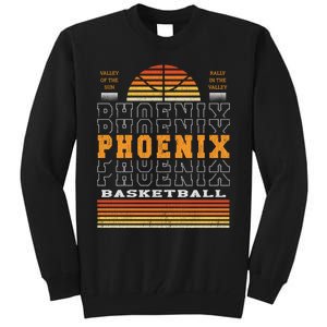 Phoenix Basketball Valley Oop City Arizona Retro Sunset Tall Sweatshirt