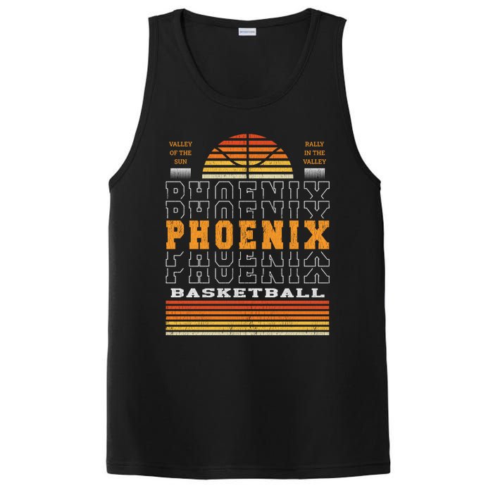 Phoenix Basketball Valley Oop City Arizona Retro Sunset PosiCharge Competitor Tank