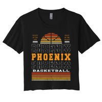 Phoenix Basketball Valley Oop City Arizona Retro Sunset Women's Crop Top Tee